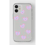 Manitoba iPhone 12 Mini ile Uyumlu Baskılı Yumuşak Silikon Şeffaf Telefon Kılıfı, Kalp Deseni