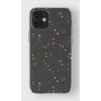 Manitoba iPhone 12 Mini ile Uyumlu Çiçekler Tasarımlı Baskılı Şeffaf Silikon Telefon Kılıfı