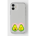 Manitoba iPhone 12 Mini Uyumlu Baskılı Yumuşak Silikon Şeffaf Telefon Kılıfı, Avokado Deseni