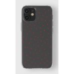 Manitoba iPhone 12 Mini Uyumlu Baskılı Yumuşak Silikon Şeffaf Telefon Kılıfı, Kırmızı Kalp Desen