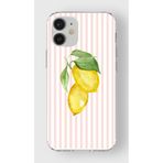 Manitoba iPhone 12 Mini Uyumlu Baskılı Yumuşak Silikon Şeffaf Telefon Kılıfı, Limon Desenli