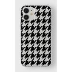 Manitoba iPhone 12 Mini Uyumlu Houndstooth Desen Tasarımlı Şeffaf Silikon Telefon Kılıfı, Çok Renkli