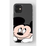 Manitoba iPhone 12 Mini Uyumlu Mickey Tasarımlı Baskılı Şeffaf Telefon Kılıfı