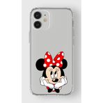 Manitoba iPhone 12 Mini Uyumlu Minnie Mouse Tasarımlı Şeffaf Telefon Kılıfı, Silikon, Çok Renkli