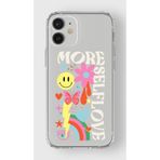 Manitoba iPhone 12 Mini Uyumlu More Self Love Tasarımlı Şeffaf Telefon Kılıfı, Çok Renkli