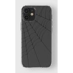 Manitoba iPhone 12 Mini Uyumlu Örümcek Ağı Tasarımlı Baskılı Şeffaf Telefon Kılıfı