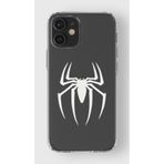 Manitoba iPhone 12 Mini Uyumlu Örümcek Logo Tasarımlı Baskılı Şeffaf Telefon Kılıfı