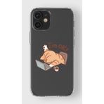Manitoba iPhone 12 Mini Uyumlu Sevimli Kedi Tasarımlı Baskılı Şeffaf Telefon Kılıfı