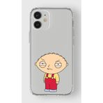 Manitoba iPhone 12 Mini Uyumlu Stewie Griffin Tasarımlı Şeffaf Silikon Telefon Kılıfı, Çok Renkli