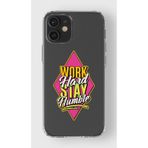 Manitoba iPhone 12 Mini Uyumlu Work Hard Tasarımlı Baskılı Şeffaf Telefon Kılıfı