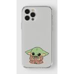 Manitoba iPhone 12 Pro Max Uyumlu Baby Yoda Tasarımlı Baskılı Şeffaf Telefon Kılıfı
