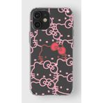 Manitoba iPhone 12/12 Pro Uyumlu Hello Kitty Tasarımlı Baskılı Şeffaf Telefon Kılıfı