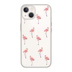 Manitoba iPhone 13 Mini Uyumlu Baskılı Yumuşak Silikon Şeffaf Telefon Kılıfı, Flamingo Deseni