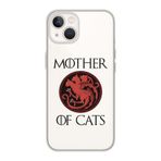 Manitoba iPhone 13 Mini Uyumlu Baskılı Yumuşak Silikon Şeffaf Telefon Kılıfı, Mother of Cats Desen