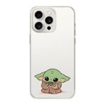 Manitoba iPhone 13 Pro Uyumlu Baby Yoda Tasarımlı Baskılı Şeffaf Telefon Kılıfı