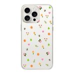 Manitoba iPhone 13 Pro Uyumlu Baskılı Yumuşak Silikon Şeffaf Telefon Kılıfı, Çiçek ve Arı Deseni
