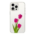 Manitoba iPhone 14 Pro Max ile Uyumlu Baskılı Yumuşak Silikon Şeffaf Telefon Kılıfı, Çiçek Desen