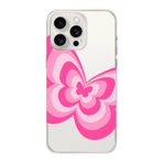 Manitoba iPhone 14 Pro Max ile Uyumlu Baskılı Yumuşak Silikon Şeffaf Telefon Kılıfı, Pembe Çiçek Deseni