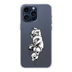 Manitoba iPhone 14 Pro Max Uyumlu Kuru Kafa Tasarımlı Baskılı Şeffaf Silikon Telefon Kılıfı