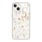 Manitoba iPhone 15 Plus ile Uyumlu Baskılı Yumuşak Silikon Şeffaf Telefon Kılıfı, Çiçek Deseni
