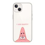Manitoba iPhone 15 Plus ile Uyumlu Baskılı Yumuşak Silikon Şeffaf Telefon Kılıfı, I Am Happy Deseni