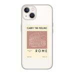 Manitoba iPhone 15 Plus ile Uyumlu Baskılı Yumuşak Silikon Şeffaf Telefon Kılıfı, Rome Deseni