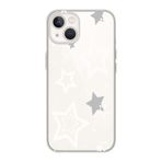 Manitoba iPhone 15 Plus ile Uyumlu Baskılı Yumuşak Silikon Şeffaf Telefon Kılıfı, Yıldız Deseni