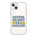 Manitoba iPhone 15 Plus ile Uyumlu Better Things Tasarımlı Şeffaf Telefon Kılıfı, Silikon, Çok Renkli