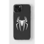 Manitoba iPhone 15 Plus ile Uyumlu Örümcek Logo Tasarımlı Baskılı Şeffaf Telefon Kılıfı