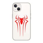 Manitoba iPhone 15 Plus Uyumlu Baskılı Yumuşak Silikon Şeffaf Telefon Kılıfı, Kırmızı Desen