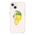 Manitoba iPhone 15 Plus Uyumlu Baskılı Yumuşak Silikon Şeffaf Telefon Kılıfı, Limon Desenli