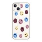Manitoba iPhone 15 Plus Uyumlu Baskılı Yumuşak Silikon Şeffaf Telefon Kılıfı, Smiley Desen