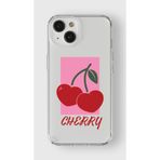 Manitoba iPhone 15 Plus Uyumlu Cherry Tasarımlı Baskılı Şeffaf Telefon Kılıfı