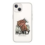 Manitoba iPhone 15 Plus Uyumlu Criminal Money Tasarımlı Şeffaf Telefon Kılıfı