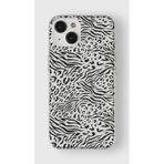 Manitoba iPhone 15 Plus Uyumlu Desen Tasarımlı Baskılı Şeffaf Telefon Kılıfı, Zebra Leopar Desenli, Silikon