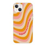 Manitoba iPhone 15 Plus Uyumlu Everyday Is A Good Day Tasarımlı Şeffaf Telefon Kılıfı, Çok Renkli