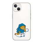 Manitoba iPhone 15 Plus Uyumlu Garfield Tasarımlı Şeffaf Telefon Kılıfı, Silikon, Çok Renkli