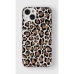 Manitoba iPhone 15 Plus Uyumlu Leopar Tasarımlı Baskılı Şeffaf Telefon Kılıfı