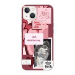 Manitoba iPhone 15 Plus Uyumlu Love Your Self Tasarımlı Şeffaf Telefon Kılıfı, Çok Renkli
