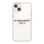 Manitoba iPhone 15 Plus Uyumlu My Social Battery Tasarımlı Şeffaf Telefon Kılıfı