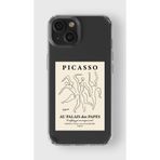 Manitoba iPhone 15 Plus Uyumlu Picasso Tasarımlı Şeffaf Telefon Kılıfı, Silikon, Çok Renkli
