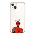 Manitoba iPhone 15 Plus Uyumlu Spider-Man Tasarımlı Şeffaf Silikon Telefon Kılıfı, Çok Renkli