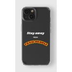 Manitoba iPhone 15 Plus Uyumlu Stay Away Tasarımlı Şeffaf Telefon Kılıfı