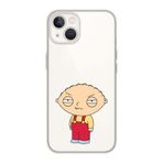 Manitoba iPhone 15 Plus Uyumlu Stewie Griffin Tasarımlı Şeffaf Telefon Kılıfı, Silikon, Çok Renkli