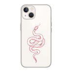 Manitoba iPhone 15 Plus Uyumlu Yılan Tasarımlı Şeffaf Telefon Kılıfı, Silikon, Çok Renkli