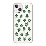 Manitoba iPhone 15 Plus Uyumlu Yonca Tasarımlı Baskılı Şeffaf Silikon Telefon Kılıfı