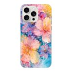Manitoba iPhone 15 Pro Max Uyumlu Baskılı Yumuşak Silikon Şeffaf Telefon Kılıfı, Çiçek Desen