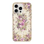 Manitoba iPhone 15 Pro Uyumlu Baskılı Yumuşak Silikon Şeffaf Telefon Kılıfı, Çiçek Deseni