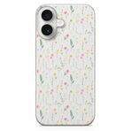 Manitoba iPhone 16 Plus ile Uyumlu Baskılı Yumuşak Silikon Şeffaf Telefon Kılıfı, Çiçek Deseni