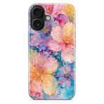Manitoba iPhone 16 Plus Uyumlu Baskılı Yumuşak Silikon Şeffaf Telefon Kılıfı, Çiçek Desen